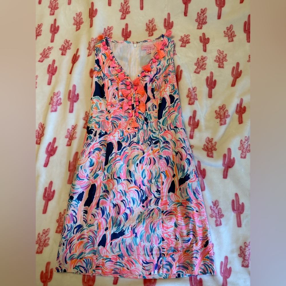 Lilly Pulitzer Pink and Blue Patterned Dress